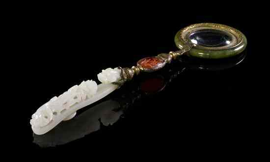 Appraisal: A Jade Belt Hook of even white colored stone the