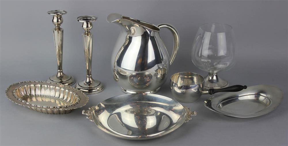 Appraisal: GROUP OF SILVER TABLEWARES including a Fisher water pitcher no