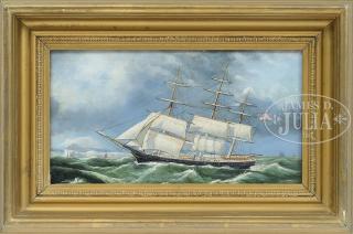 Appraisal: SIGNED American British First Half th Century SHIP IN ROUGH