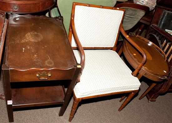 Appraisal: Georgian mahogany tea table Regency style mahogany armchair and a