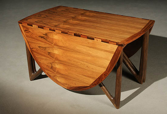 Appraisal: Kurt stervig Rosewood Drop-Leaf Dining Table Denmark Circa s Underside