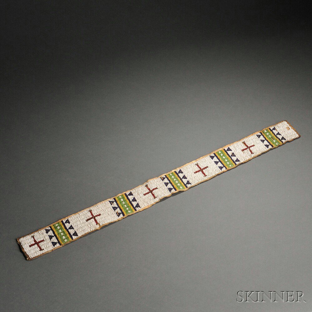 Appraisal: Lakota Beaded Hide Strip c late th century with multicolored