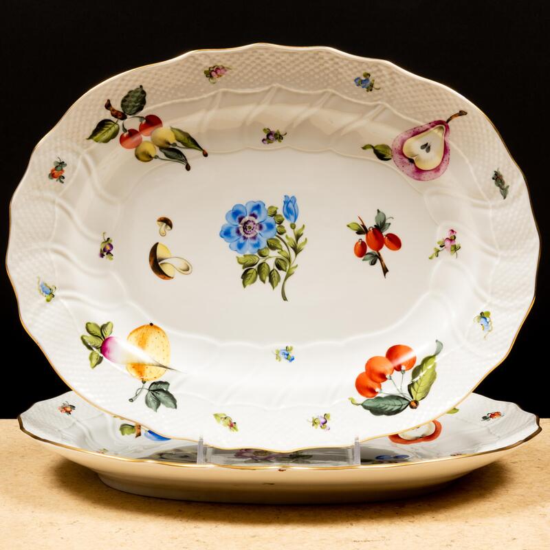 Appraisal: Pair of Herend Porcelain Platters in the 'Market Garden' Pattern