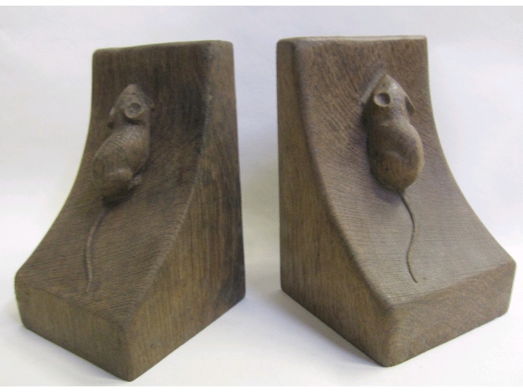 Appraisal: Pair of Robert 'Mouseman' Thompson bookends