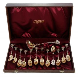 Appraisal: Gorham Morning Glory Cased Sterling Berry Set American late th