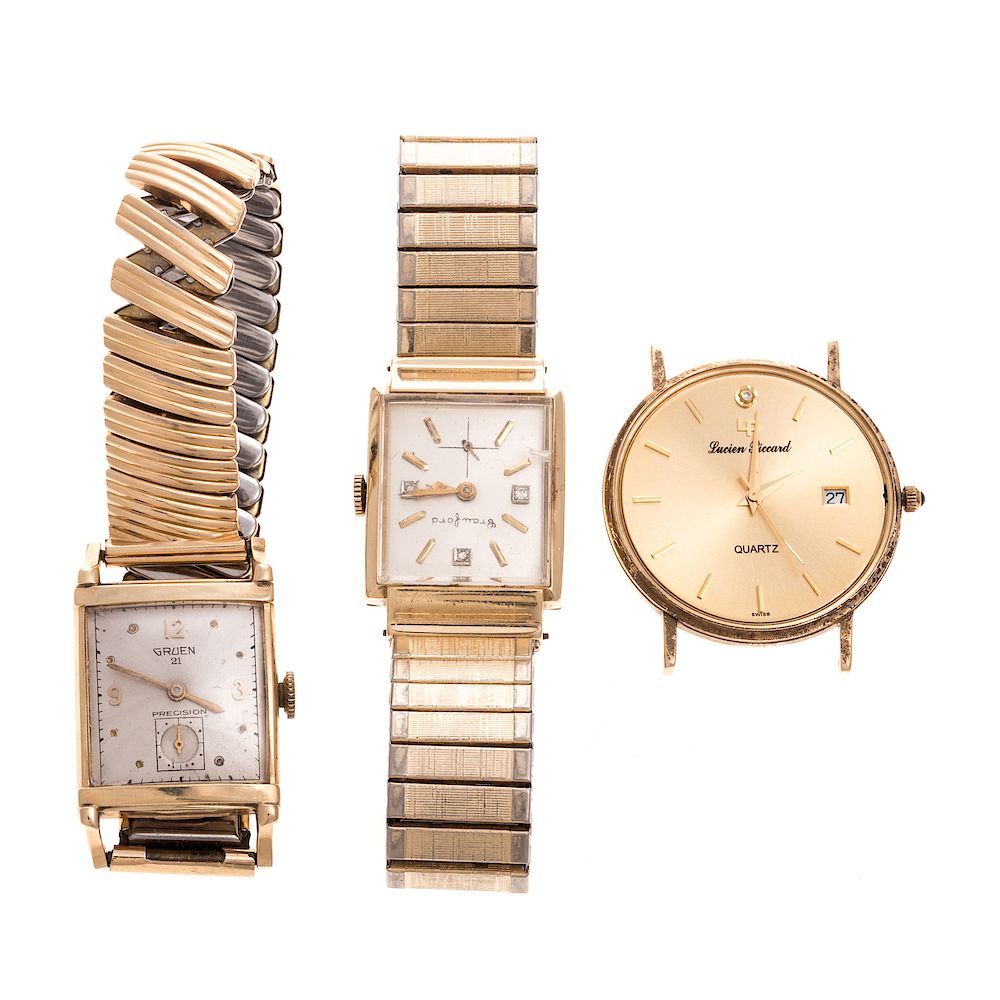 Appraisal: A Collection of Gent's K Gold Watches K yellow gold