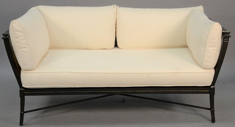 Appraisal: Richard Frinier for Century outdoor sofa with cushions lg Richard