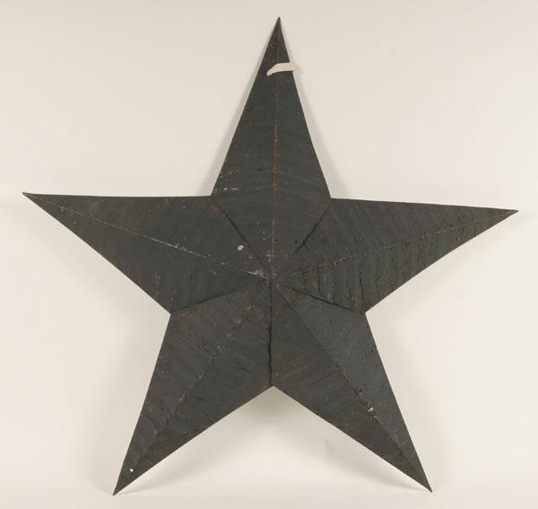 Appraisal: Galvanized tin barn star with riveted seams old surface H