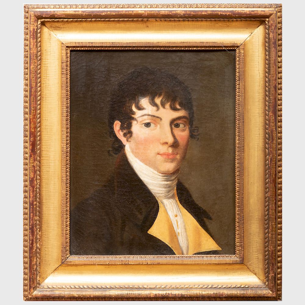 Appraisal: Continental School Portrait of a Gentleman Oil on canvas unsigned