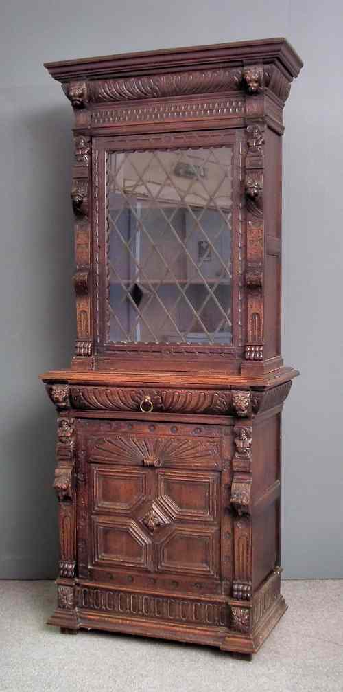 Appraisal: A Victorian panelled ''Black Oak'' side cabinet of '' th