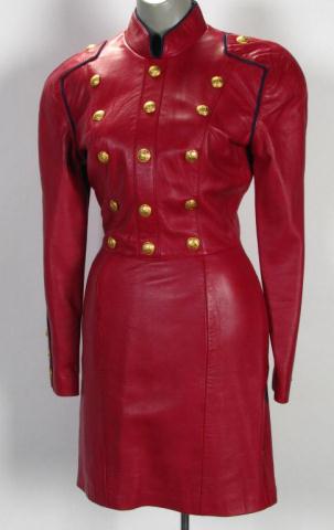 Appraisal: Michael Hoban North Beach Leather red ''military'' style dress with