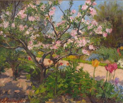 Appraisal: Henry Somers Kortright - Apple blossom in sunlight Sissinghurst Signed