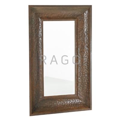 Appraisal: COVE MIRROR Wall hanging hammered and patinated copper mirrored glass