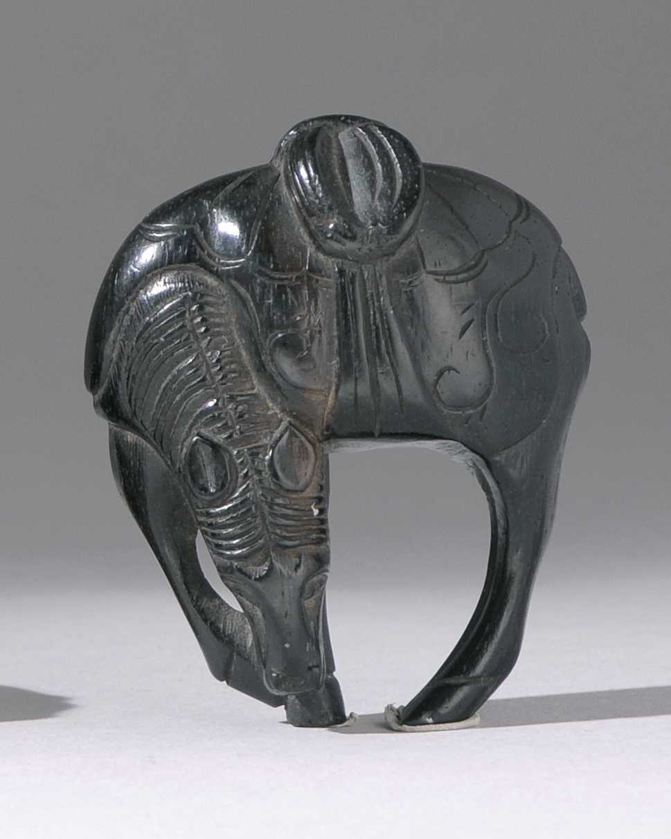 Appraisal: BLACKWOOD NETSUKE th th CenturyIn the form of a horse