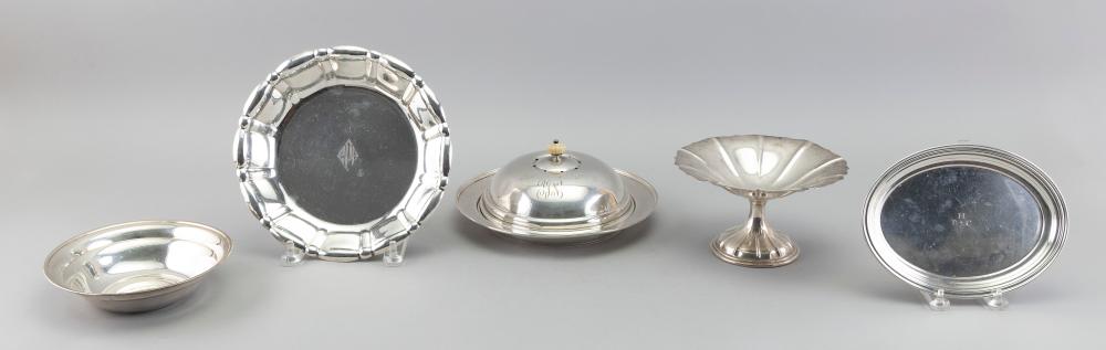 Appraisal: FIVE STERLING SILVER TABLEWARES EARLY TH CENTURY APPROX TROY OZ