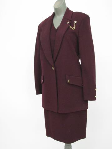 Appraisal: St John Collection by Marie Gray burgundy Santana knit suit