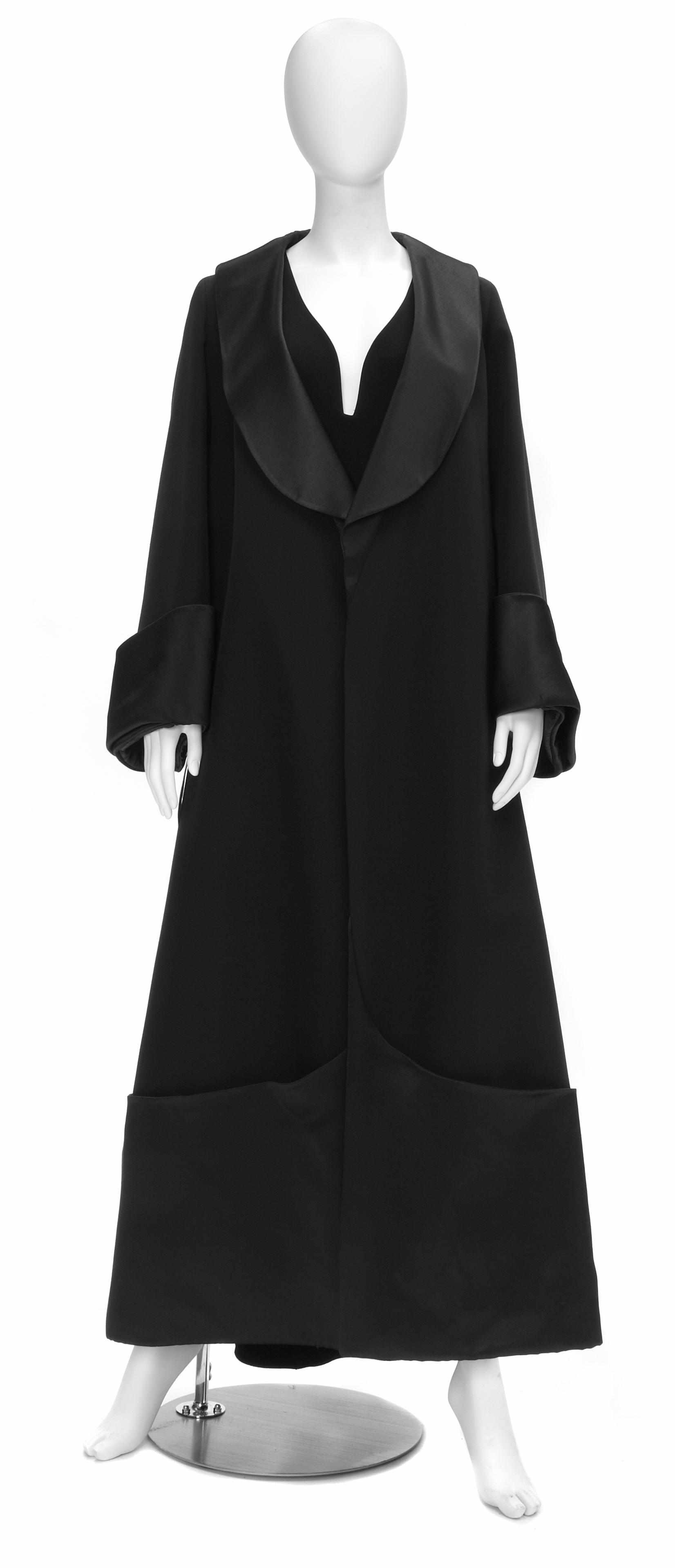 Appraisal: A Claude Montana long black shawl collar silk opera coat