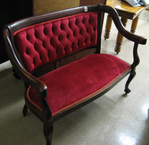 Appraisal: EMPIRE REVIVAL MAHOGANY SETTEE AND ARMCHAIR SET American early th