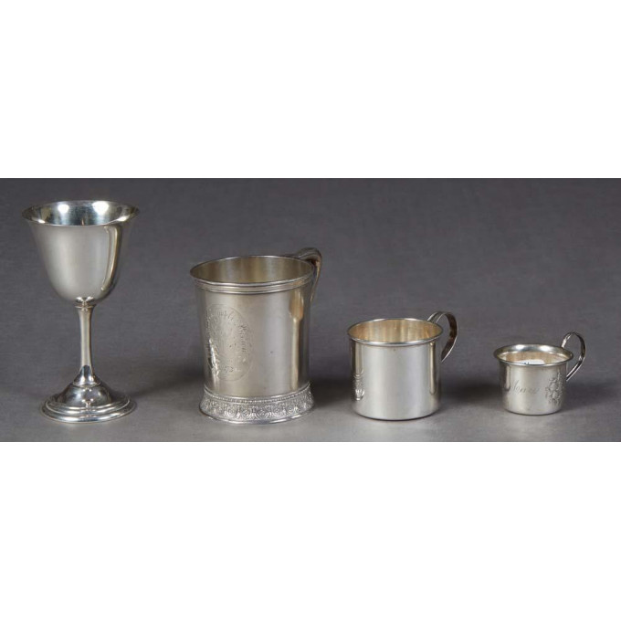 Appraisal: Group of Four Sterling Cups th c consisting of a