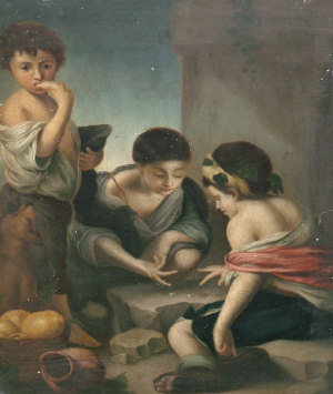 Appraisal: After Murillo - - 'Dice Players' oil on panel bears