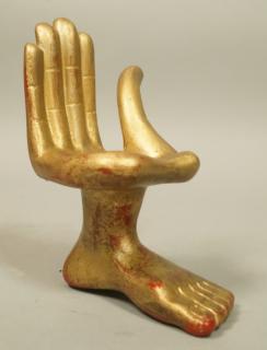 Appraisal: PEDRO FRIEDEBERG Small Hand Sculpture Hand Seat on Foot Base