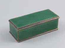 Appraisal: A Russian silver green guilloche enamelled box maker BK Moscow