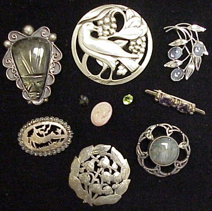 Appraisal: JEWELRY and loose stones consisting of sterling bird pin sterling