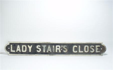 Appraisal: A th century Edinburgh cast iron street sign for 'Lady