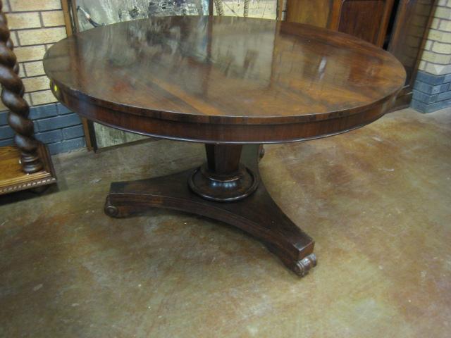 Appraisal: A William IV rosewood circular Breakfast Table on octagonal tapering