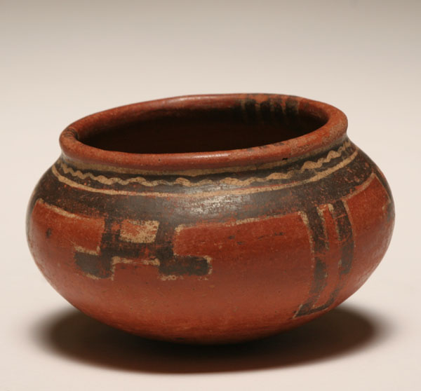 Appraisal: Pre-Columbian polychrome ceramic bowl with geometric designs Chorotega Costa Rica