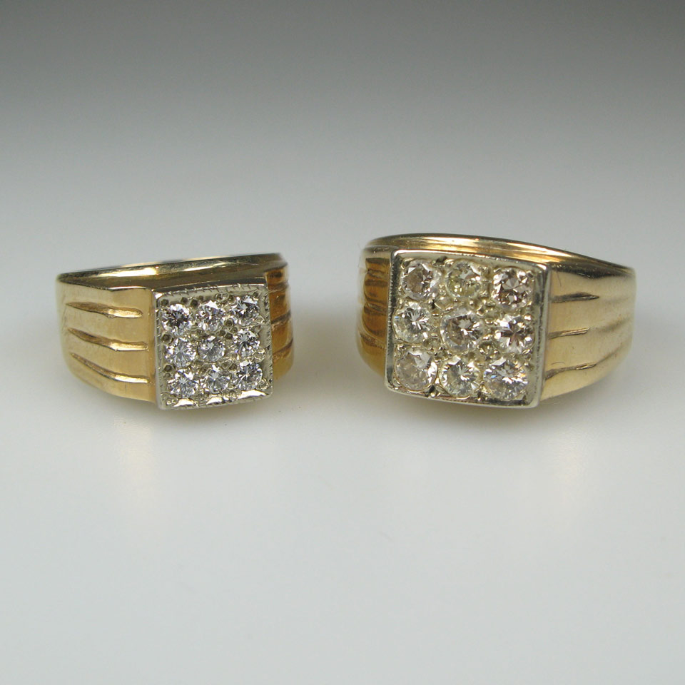 Appraisal: x k Yellow Gold Rings set with a total of