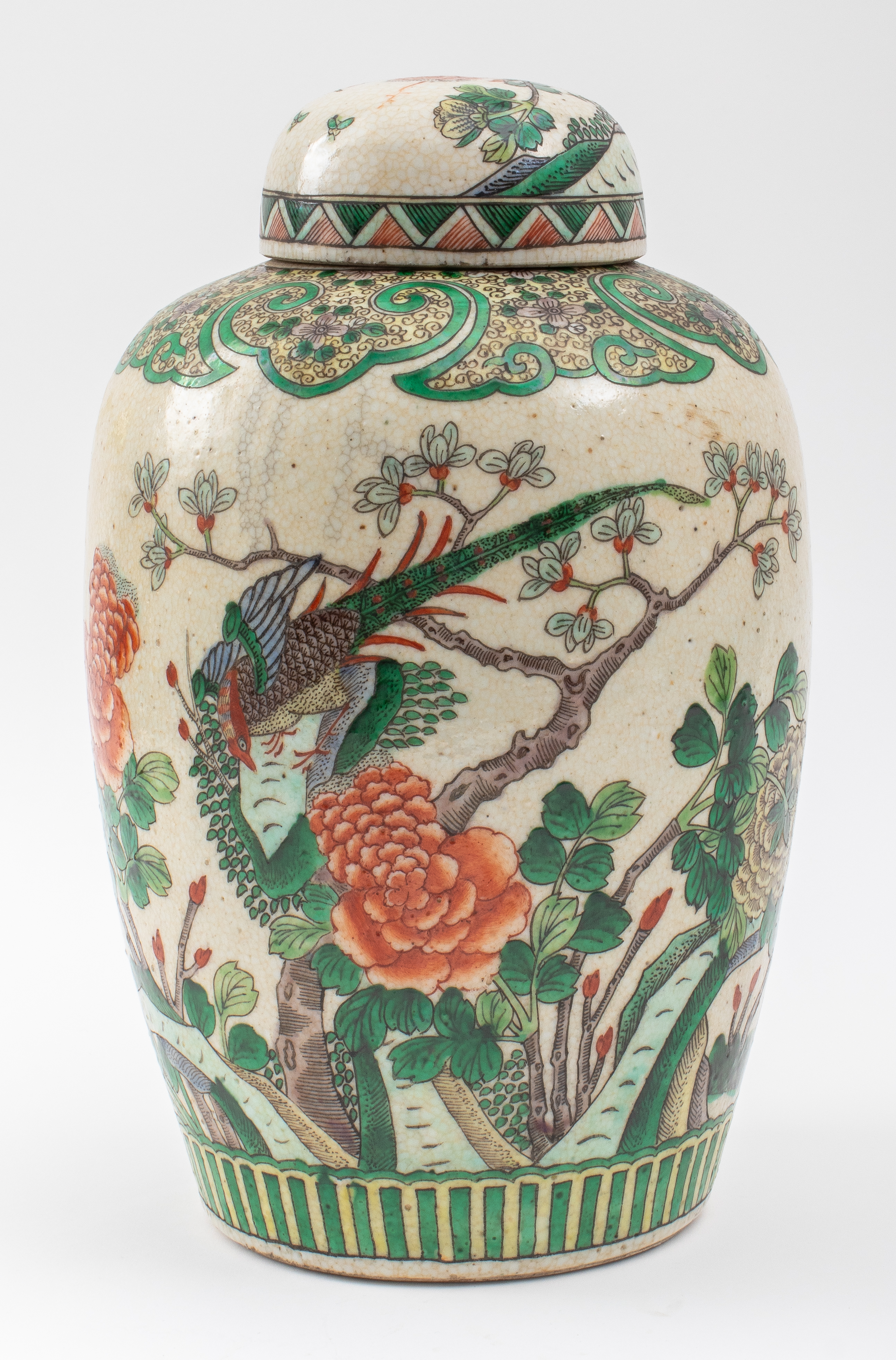 Appraisal: CHINESE FAMILLE VERTE PORCELAIN GINGER JAR Chinese famille verte porcelain