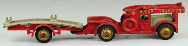 Appraisal: NU CAR TRANSPORT Hubley cast iron painted red overall with