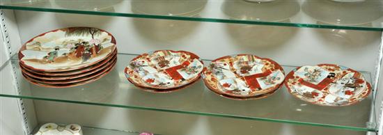 Appraisal: SATSUMA PLATES Ten plates including five gilt decorated saucers with