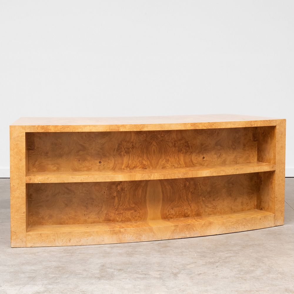 Appraisal: Axel Einar Hjorth Burl Curved Desk Fitted with three frieze