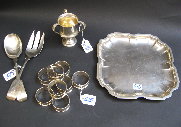 Appraisal: COLLECTION OF AMERICAN STERLING SILVER ITEMS International square-form tray with