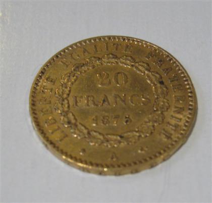 Appraisal: Dupre's franc 'Lucky Angel' gold coin