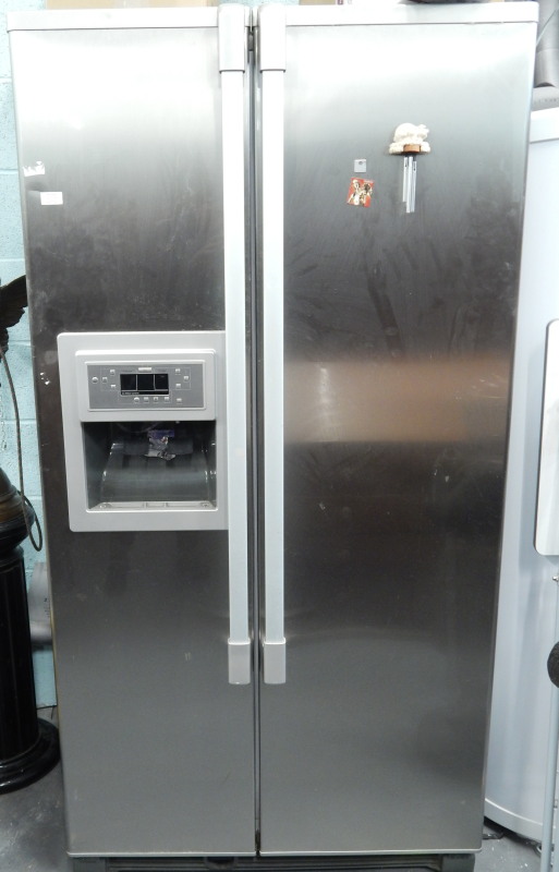 Appraisal: A Hotpoint American style refrigerator with ice maker etc