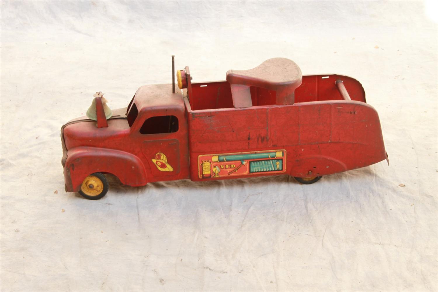 Appraisal: Marx Toys riding fire truck missing steering wheel lots of