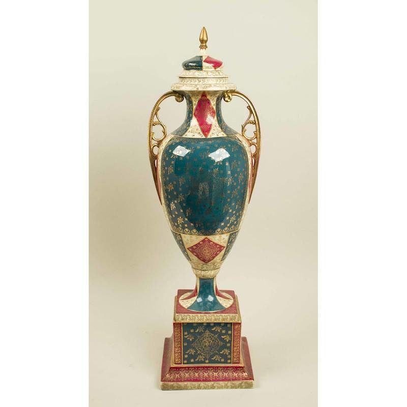 Appraisal: Royal Vienna Covered Urn Royal Vienna porcelain covered urn Marked