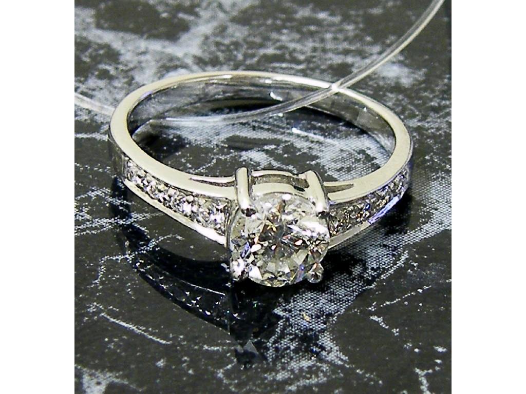 Appraisal: ct white gold brilliant-cut diamond solitaire ring with diamond set