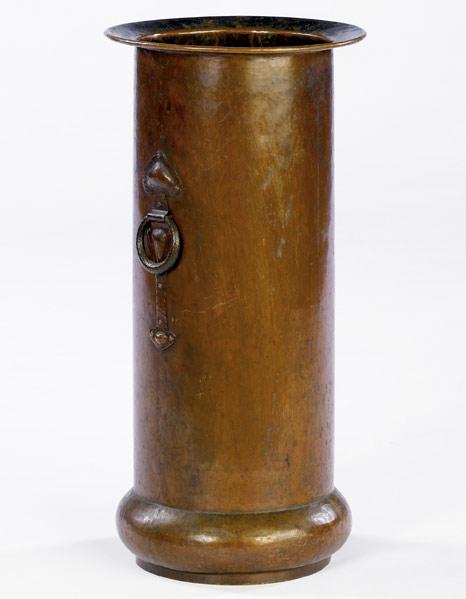 Appraisal: LIMBERT Hammered copper umbrella stand with riveted handles Fine original