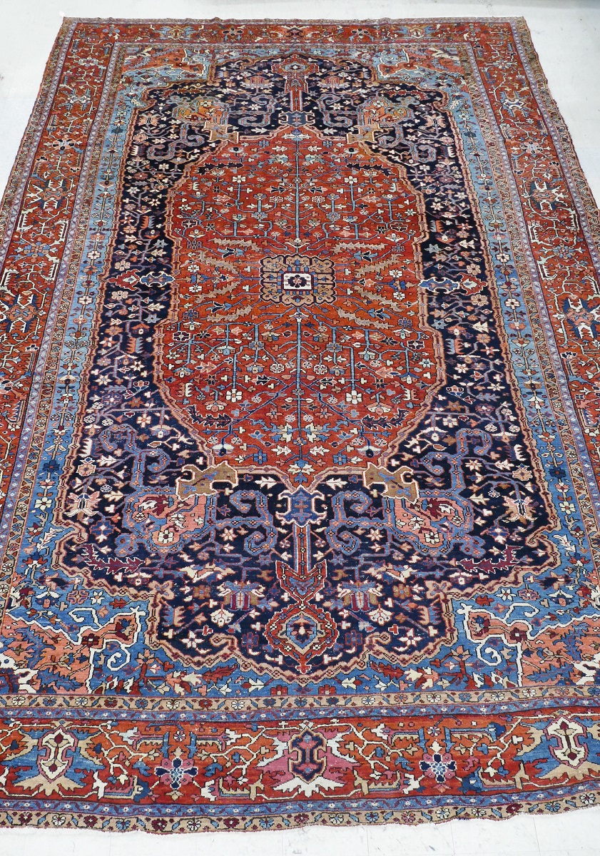 Appraisal: Semi Antique Heriz Palace Size Oriental Rug 'x ' Persian