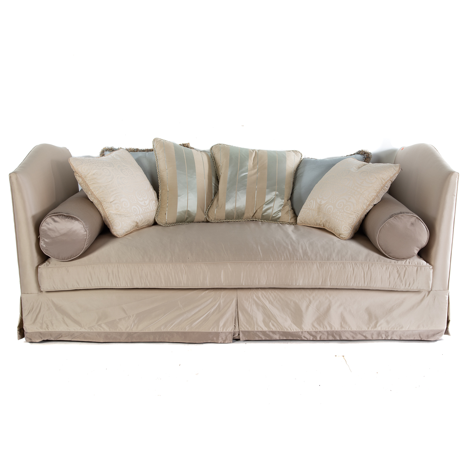 Appraisal: SWAIN SILK UPHOLSTERED DAY BED Having custom silk upholstered fabric