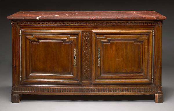 Appraisal: A Louis XV walnut buffet mid th century The rouge