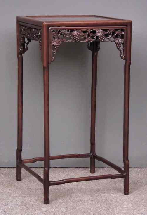 Appraisal: An early th Century Chinese rosewood square display stand with