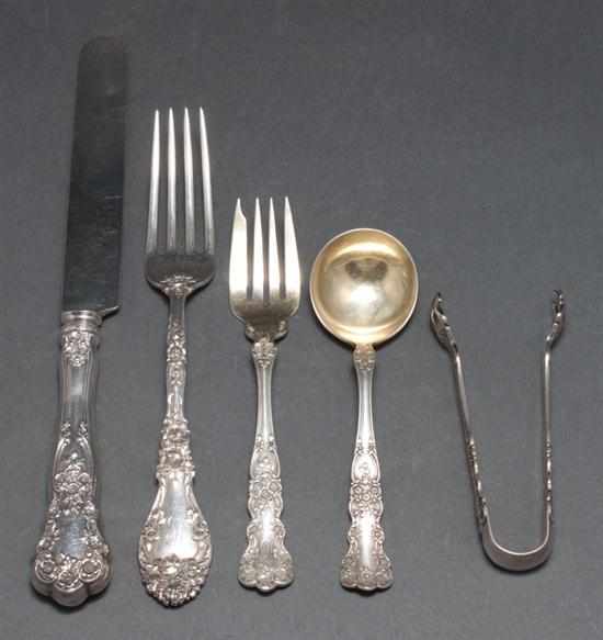 Appraisal: American Beaux Arts style sterling silver -piece partial flatware set