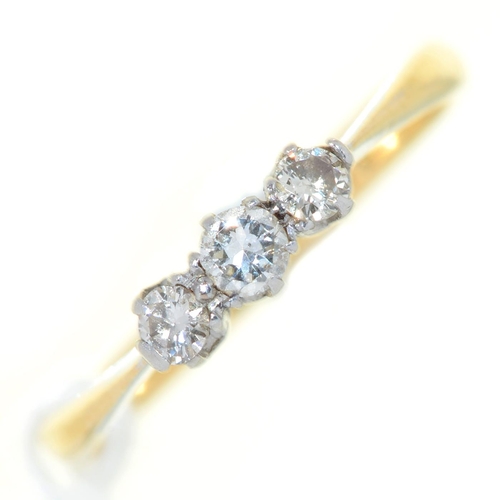 Appraisal: A three stone diamond ring in gold marked ct PLAT