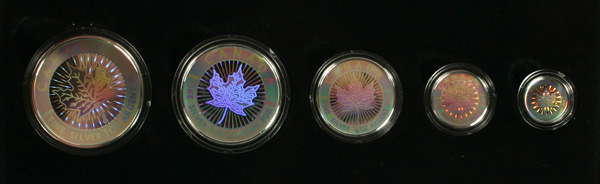 Appraisal: Canada Silver Maple Leaf Hologram Coin Set