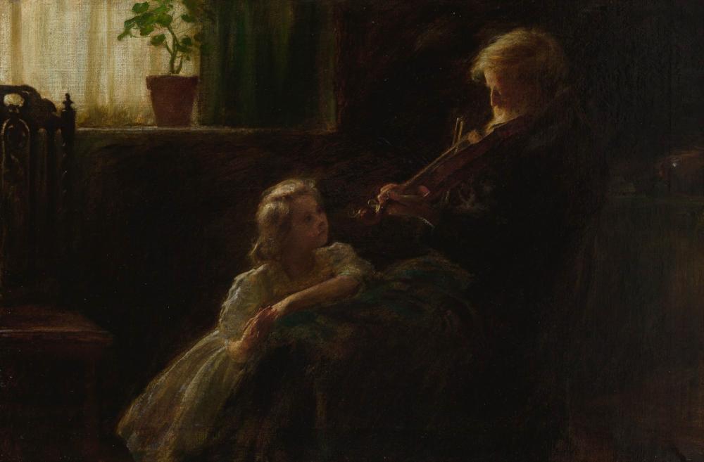 Appraisal: CHARLES COURTNEY CURRAN American - Memories Grandfather Curran and Emily